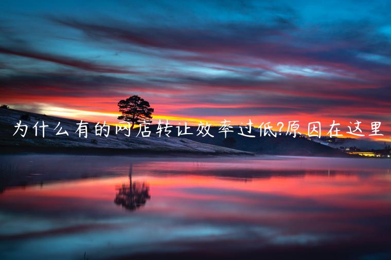 為什么有的網(wǎng)店轉(zhuǎn)讓效率過低?原因在這里